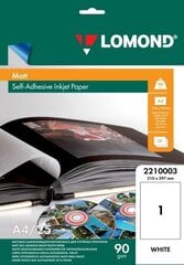Lomond Self Adhesive Inkjet Photo Paper Matte A4, 25 sheets x3CD 114/41mm цена и информация | Тетради и бумажные товары | kaup24.ee