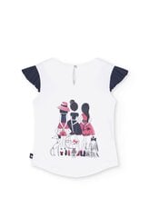 Boboli детская футболка 728298*1100, белый/черный 8445470446040 цена и информация | Рубашки для девочек | kaup24.ee