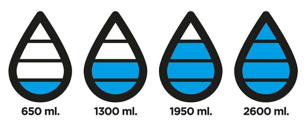 Joogipudel XD XCLUSIVE, 600ml, joodud veekoguse registreerimine, läbipaistev must sp. tritan plastik hind ja info | Joogipudelid | kaup24.ee