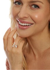 JwL Luxury Pearls Позолоченное кольцо с настоящим жемчугом и кристаллами JL0694 цена и информация | Кольцо | kaup24.ee