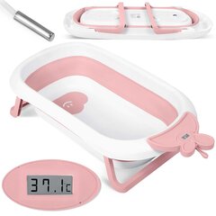 Детская ванночка с термометром, бело-розовая цена и информация | Maudynių prekės | kaup24.ee