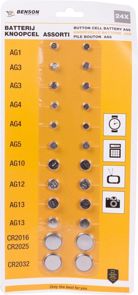 Benson nööppatareid 24tk цена и информация | Patareid | kaup24.ee