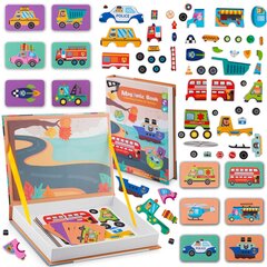 Magnetic Puzzle Book sõidukid hind ja info | Arendavad mänguasjad | kaup24.ee