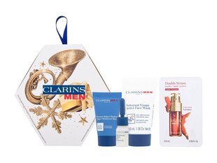 Kosmeetikakomplekt Clarins Men Essentials meestele: näogeel 30 ml + näoseerum 0,9 ml + näokreem 12 ml + näoõli 3 ml hind ja info | Raseerimisvahendid | kaup24.ee