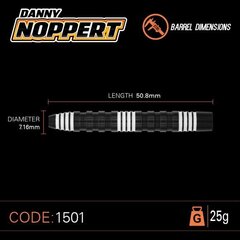 Noolemäng Winmau Danny Noppert Pro-Series, must/valge, 25 g цена и информация | Дартс | kaup24.ee