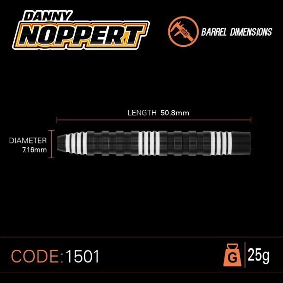 Noolemäng Winmau Danny Noppert Pro-Series, must/valge, 25 g hind ja info | Noolemängud | kaup24.ee