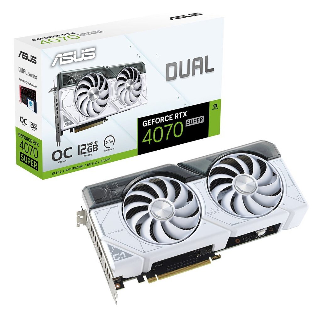 Asus Dual GeForce RTX 4070 Super White OC Edition (90YV0K84-M0NA00) цена и информация | Videokaardid (GPU) | kaup24.ee