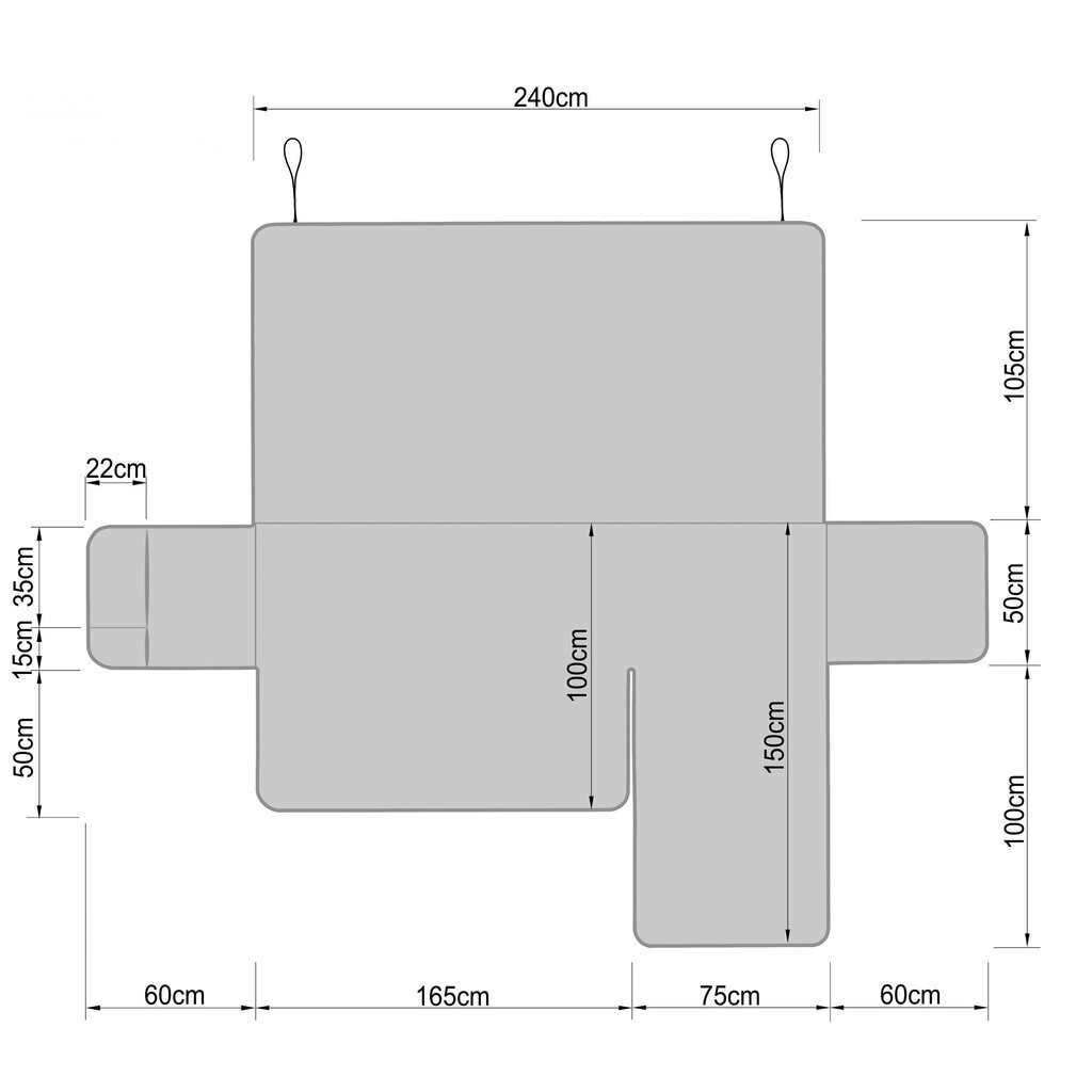 Nurgadiivani kaitsekate lemmikloomade poolt tekitatud mustuse vastu Doggy Paris, 240 cm, must hind ja info | Pesad, kuudid | kaup24.ee