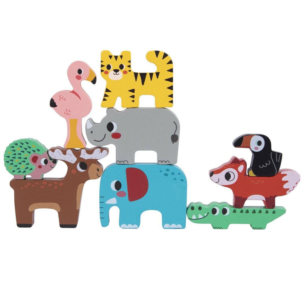 Puitklotsid Montessori loomapusle Tooky Toy, 9 tk hind ja info | Poiste mänguasjad | kaup24.ee