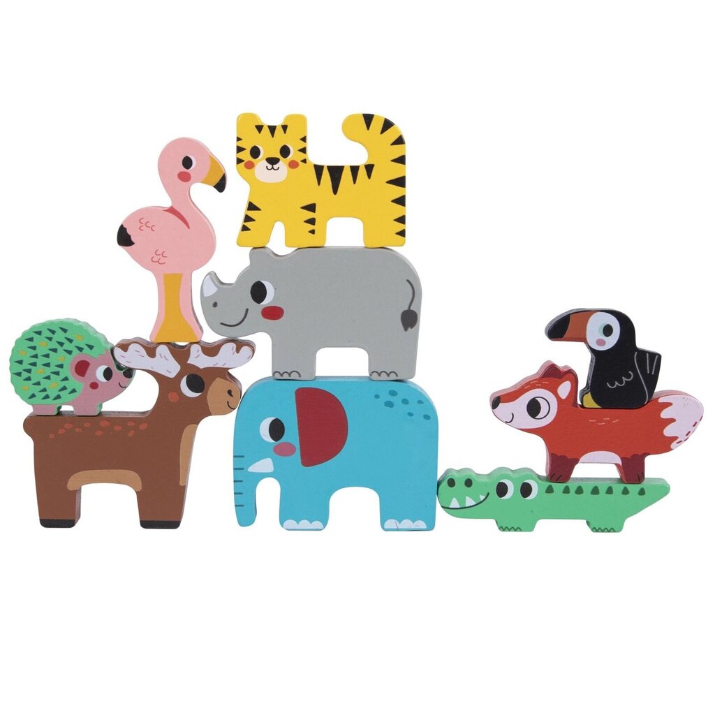 Puitklotsid Montessori loomapusle Tooky Toy, 9 tk hind ja info | Poiste mänguasjad | kaup24.ee