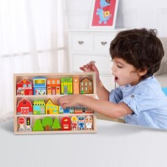 Puidust linnakomplekt Tooky Toy hind ja info | Tüdrukute mänguasjad | kaup24.ee