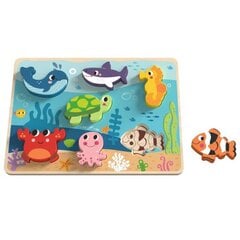 TOOKY TOY Drewniane Puzzle Montessori Świat Morza Rybki Żółwik Kształty hind ja info | Imikute mänguasjad | kaup24.ee