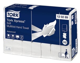 Листовые бумажные полотенца TORK Xpress Soft Multifold H2, 180 листов, 2 слоя, смешанное волокно. 1 шт. цена и информация | Туалетная бумага, бумажные полотенца | kaup24.ee