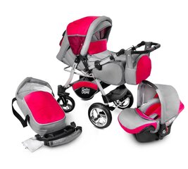 Universaalne jalutuskäru turvahälliga 3in1 Urbano Travel System, Red цена и информация | Коляски | kaup24.ee