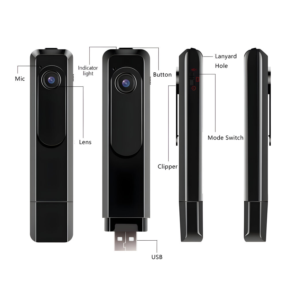 Kaasaskantav USB kaamera ja diktofon LIVMAN T008 64GB mälukaardiga hind ja info | Valvekaamerad | kaup24.ee