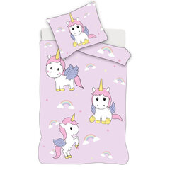 Laste voodipesukomplekt Unicorn Rainbow Kid 100×140 cm, 40×45 cm hind ja info | Beebide ja laste voodipesu | kaup24.ee