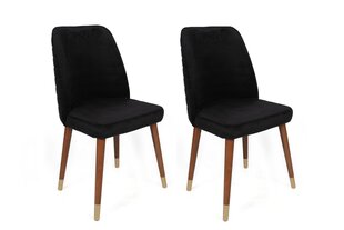 Набор из 2 стульев Asir, черный/коричневый/золотой цена и информация | Стулья для кухни и столовой | kaup24.ee