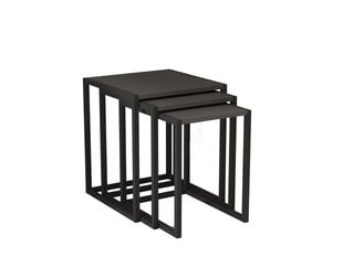 Набор из 3-х столов Asir, 40х55х40 см, черный/серый цена и информация | Журнальные столики | kaup24.ee