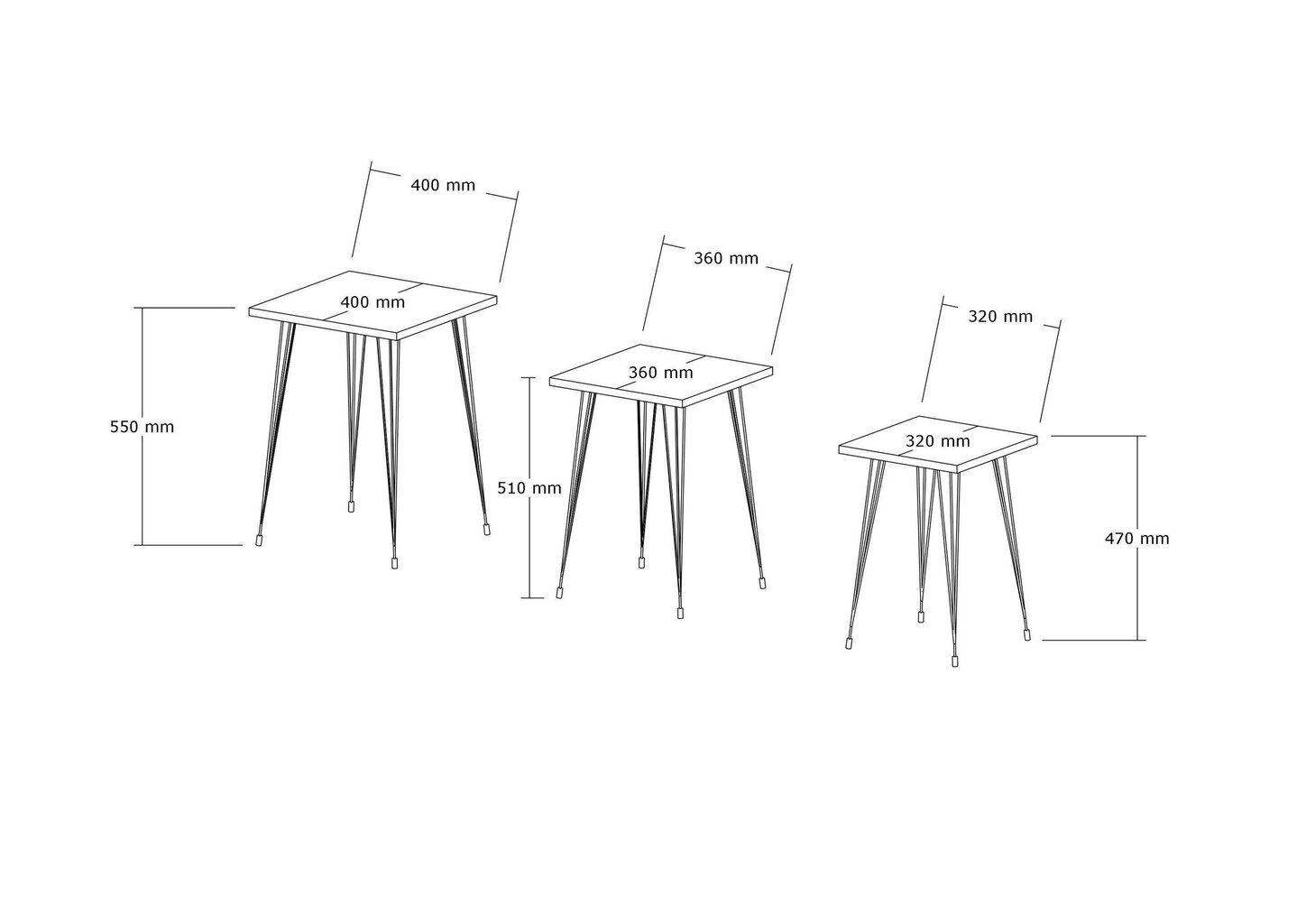 3-osaline laua komplekt Asir, must/hele hall hind ja info | Diivanilauad | kaup24.ee