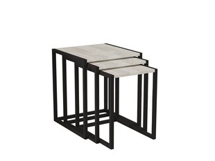 3-osaline laua komplekt Asir, 40x55x40 cm, must/helehall hind ja info | Diivanilauad | kaup24.ee