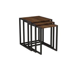 3-osaline laua komplekt Asir, 40x55x40 cm, must/tume pruun hind ja info | Diivanilauad | kaup24.ee