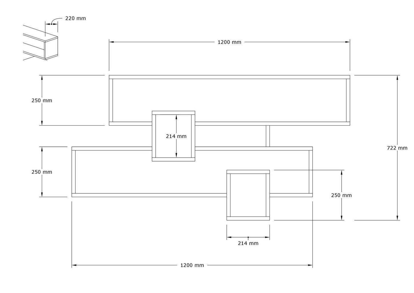 Riiul Asir, 120x72,2x22 cm, beež/hall hind ja info | Riiulid | kaup24.ee