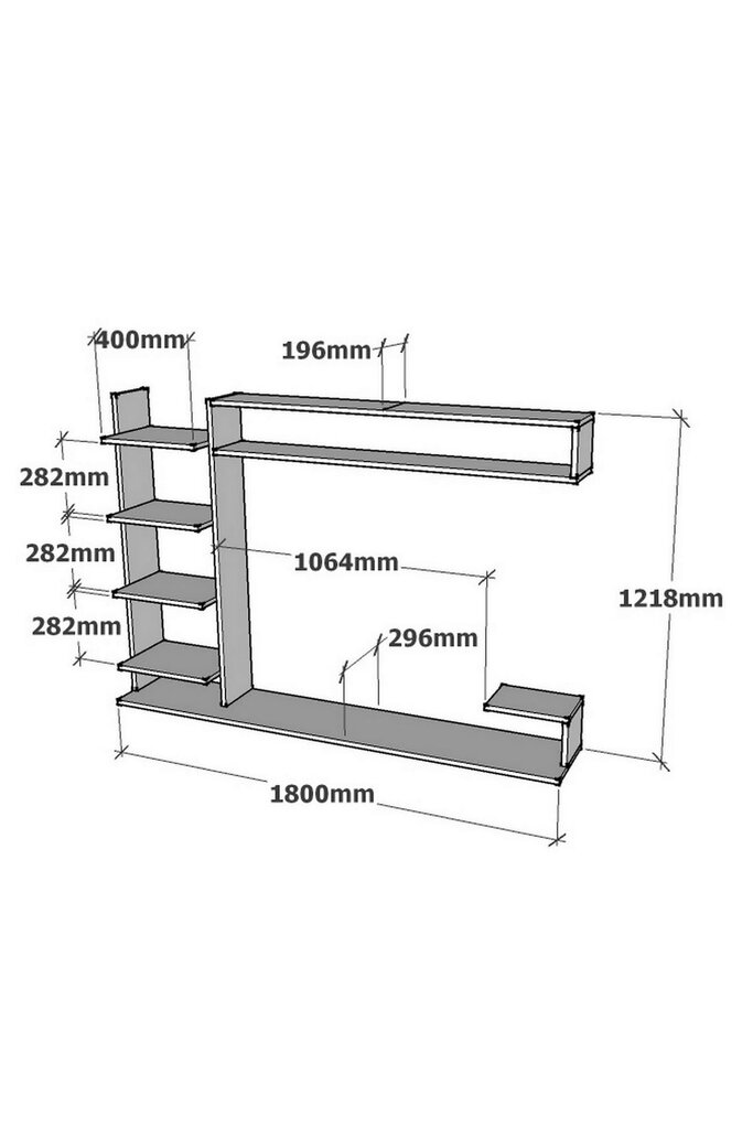 TV alus Asir, 180x121,8x29,6 cm, valge hind ja info | TV alused | kaup24.ee