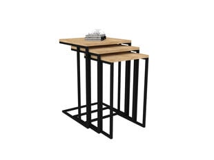 3-osaline laua komplekt Asir, 40x61,8x40 cm, beež/must hind ja info | Diivanilauad | kaup24.ee