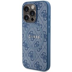 Guess GUHMP15XG4GFRB iPhone 15 Pro Max 6.7" niebieski|blue hardcase 4G Collection Leather Metal Logo MagSafe цена и информация | Чехлы для телефонов | kaup24.ee