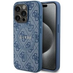 Guess GUHMP15XG4GFRB iPhone 15 Pro Max 6.7" niebieski|blue hardcase 4G Collection Leather Metal Logo MagSafe цена и информация | Чехлы для телефонов | kaup24.ee