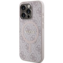 Guess GUHMP15XG4GFRP iPhone 15 Pro Max 6.7" różowy|pink hardcase 4G Collection Leather Metal Logo MagSafe цена и информация | Чехлы для телефонов | kaup24.ee