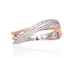 Золотое кольцо с бриллиантами "Морская Волна" DS01G679 цена и информация | Кольцо | kaup24.ee