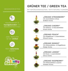 Creano Tea Blum Mix - Подарочный набор расцветает стеклянным кувшин с зеленым чаем фруктовый аромат (тароз в 6 сортах), цветущий чай, чайный подарок для женщин, мать, любитель чая, подарок на День матери цена и информация | Чай | kaup24.ee