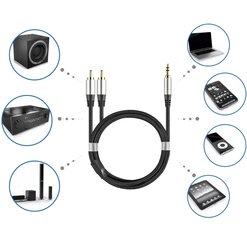 Reagle OFC AUX MINI JACK 3.5mm 2x RCA CINCH 3m kaabel цена и информация | Аксессуары для корпусов | kaup24.ee