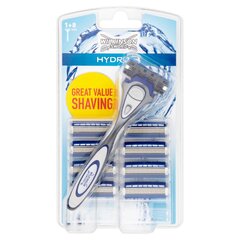 Komplekt Wilkinson Sword Hydro 3 meestele: raseerija + raseerimisterad 8 tk цена и информация | Косметика и средства для бритья | kaup24.ee