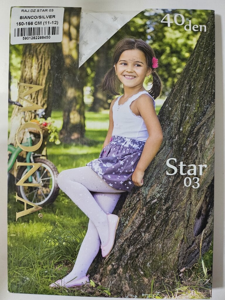 Sukkpüksid tüdrukutele Mona Star 03 40 den Bianco, valge цена и информация | Tüdrukute sukkpüksid ja sokid | kaup24.ee