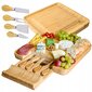Kollane bambuse juustu- ja suupistelaud koos nuga komplektiga hind ja info | Lõikelauad | kaup24.ee