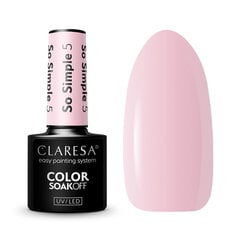 Küünelakk Claresa Color Soak Off Gel Polish So Simple 5, 5 g hind ja info | Küünelakid, küünetugevdajad | kaup24.ee