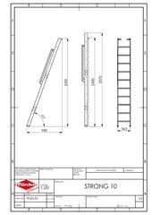 Лестница Minka Strong 10, высота 243 - 257 см, белая цена и информация | Лестницы | kaup24.ee
