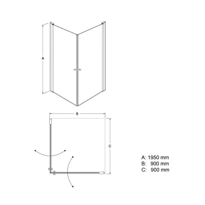 Dušikabiin Mesina Black DD 90x90 cm hind ja info | Dušikabiinid | kaup24.ee