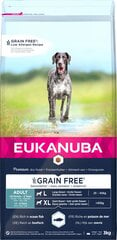 Eukanuba Grain Free Large kalaga, täiskasvanud koertele, 3 kg hind ja info | Kuivtoit koertele | kaup24.ee