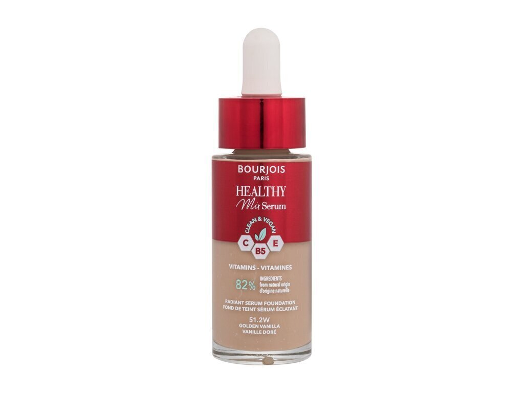 Jumestuskreem Bourjois Healthy Mix Clean and Vegan Serum, 51,2 W Golden Vanilla, 30 ml цена и информация | Jumestuskreemid, puudrid | kaup24.ee