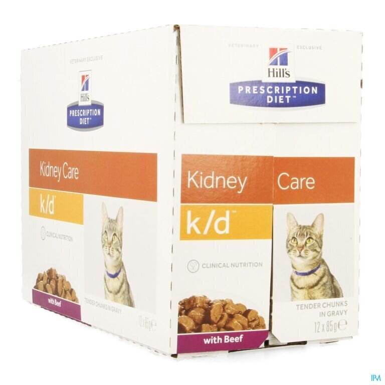 Hills Prescription Diet Feline neerupuudulikkusega kassidele veiselihaga, 12x85 g цена и информация | Kuivtoit kassidele | kaup24.ee