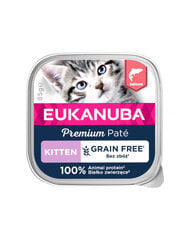 Eukanuba Grain Free Kitten для кошек с лососем, 16х85 гр цена и информация | Кошачьи консервы | kaup24.ee