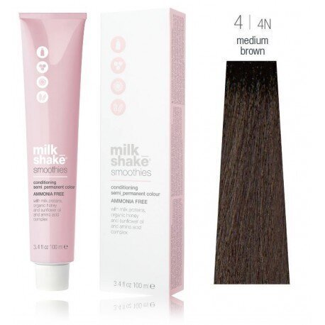 Juuksevärv MilkShake Smoothies Semi Permanent Color, 4 Medium Brown, 100 ml цена и информация | Juuksevärvid | kaup24.ee