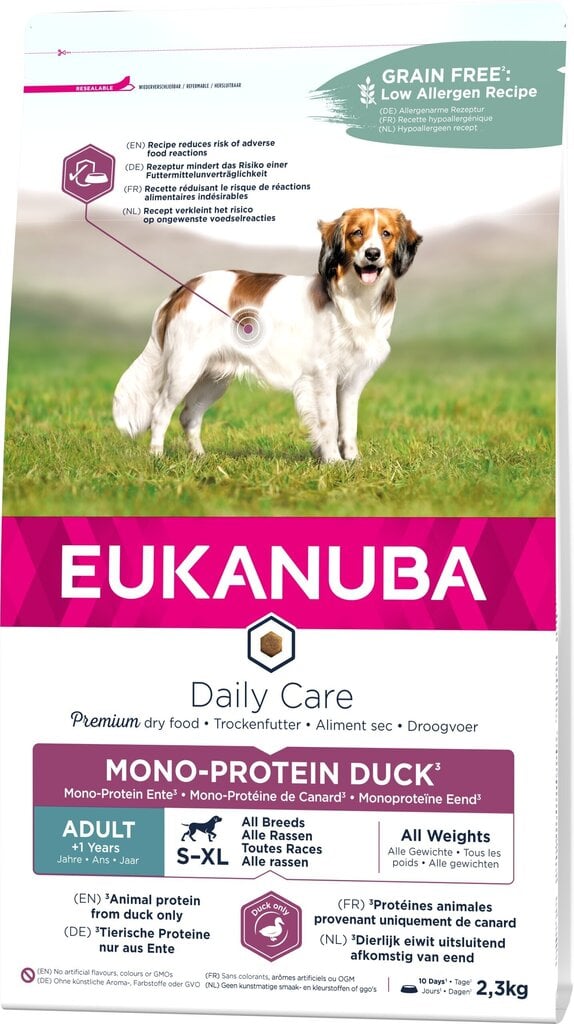 Eukanuba Daily Care täiskasvanud koertele pardiga, 2,3 kg цена и информация | Kuivtoit koertele | kaup24.ee