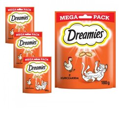 Dreamies Mega Pack kassidele kanaga, 4x180 g hind ja info | Maiustused kassidele | kaup24.ee