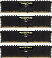 Corsair Vengeance LPX DDR4, 4x16 ГБ, 2666 МГц, CL16 (CMK64GX4M4A2666C16) цена и информация | Оперативная память (RAM) | kaup24.ee