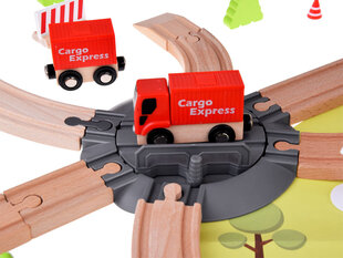 Puidust raudteerööpad koos rongi ja tarvikutega hind ja info | Poiste mänguasjad | kaup24.ee