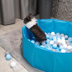 Petsona kokkupandav pallibassein koertele kassidele 100 palli ümmargune kass jänes mänguasi lemmikloomadele koertele bassein loomadele bassein kaasaskantav, sinine цена и информация | Игрушки для собак | kaup24.ee